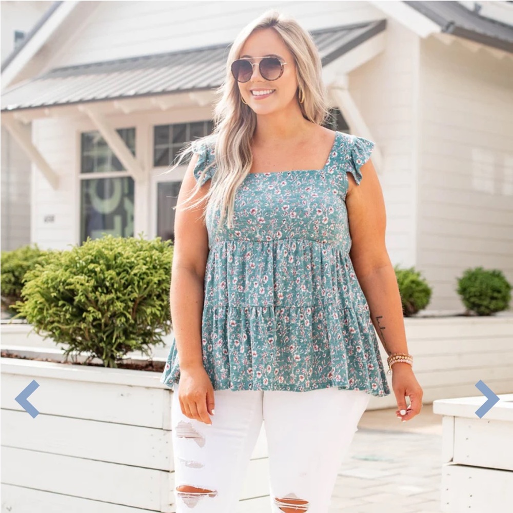 Chic soul Half A Heart Top, Teal